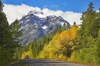 Autotravel on the north in reserves among woods and mountains