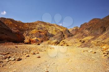 Picturesque canyon in mountains on coast of Red sea