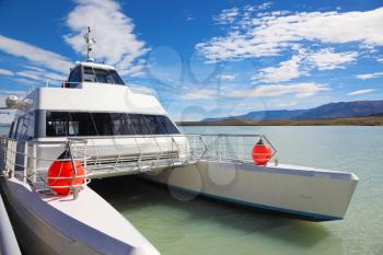 Ice and sun Patagonia, Argentina. Excursion on the tourist boat on Lake Viedma