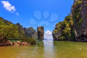 Andaman Sea off the coast of Thailand. Delightful island-rock of James Bond in the Gulf