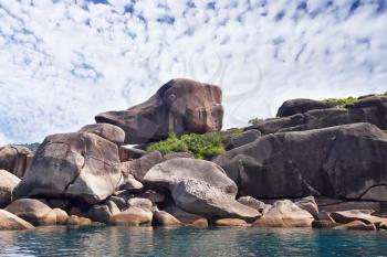  Pile of huge rocks . The picturesque shores of magical Similan Islands