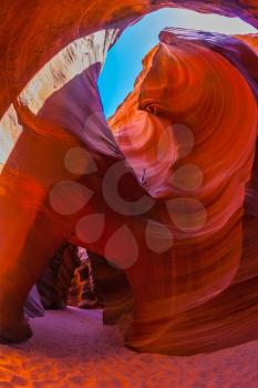 Incredible play of light, color and shade! Antelope Canyon in the Navajo reservation. Arizona, USA