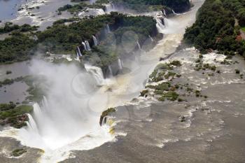 Devil's Throat most impressive place Iguazu Falls, photographed from a helicopter