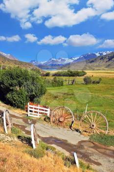 The access road to the hospitable estancia. Argentine Patagonia, Perito Moreno National Park