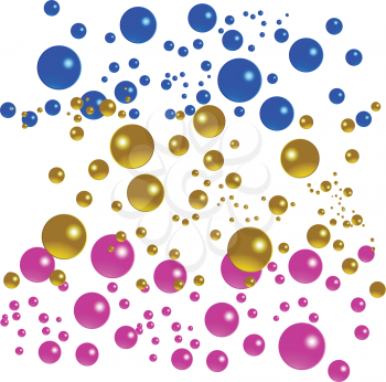 Royalty Free Clipart Image of Coloured Bubbles on a White Background