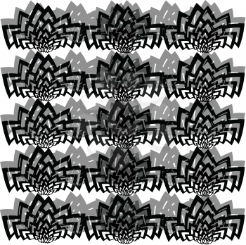 Royalty Free Clipart Image of a Decorative Black and White Background