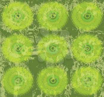 green grunge halftone circles background