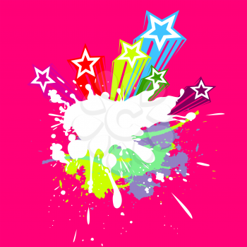 pink background with splash and stars