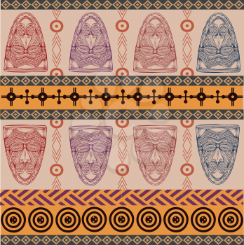 african background with masks and other elements