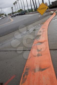 Royalty Free Photo of a Flooded Warning Sign