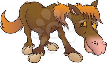Royalty Free Clipart Image of a Brown Horse