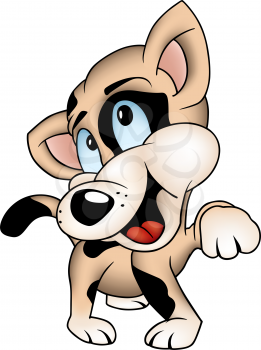 Royalty Free Clipart Image of a Spotted Kitten