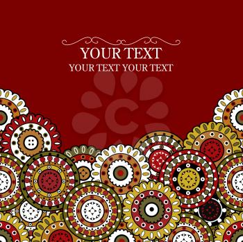 Royalty Free Clipart Image of a Background With Asian Inspired Ornaments