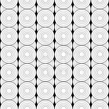 Retro black and white pattern with circles