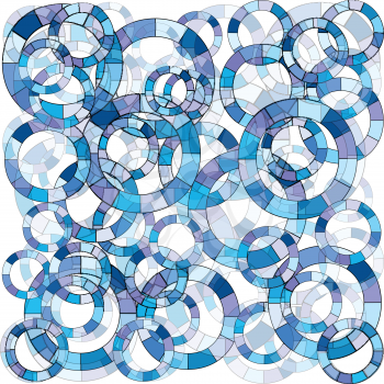 Blue abstract background with circles