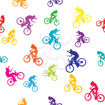 Colored pattern with bikers
