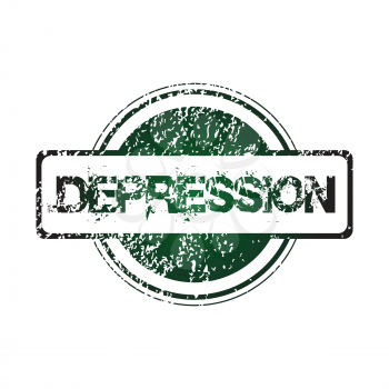 Rubber stamp with depression