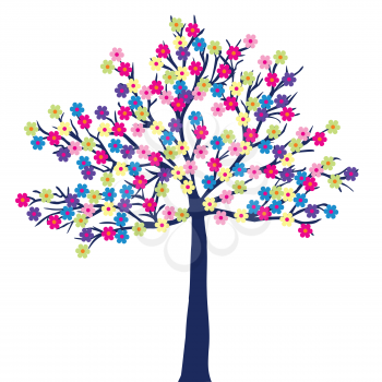Happy tree with colored flowers