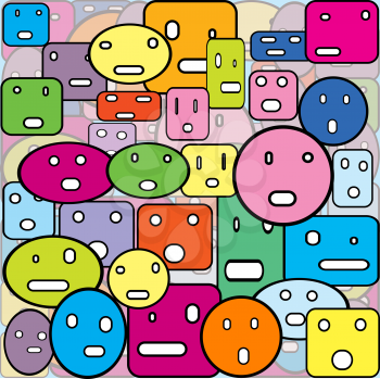 Royalty Free Clipart Image of a Colourful Face Background