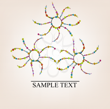 Royalty Free Clipart Image of a Abstract Flower Swirls With Space Text