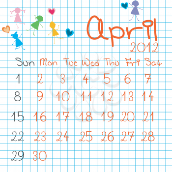 Calendar for April 2012