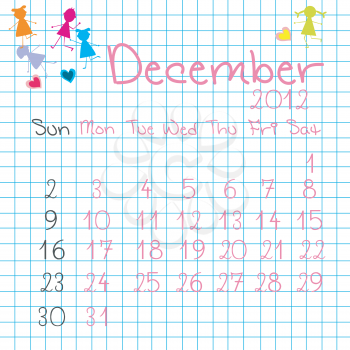 Calendar for December 2012