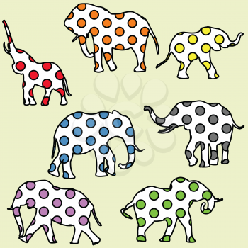 Background for kids with dotted elephants