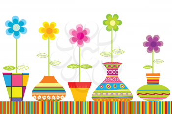 Colored flowerpots set