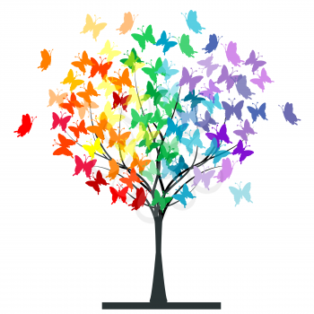 Butterflies rainbow tree