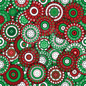 Floral background in Christmas colors