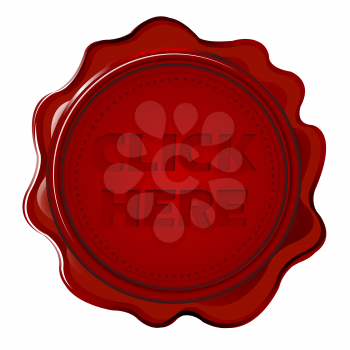 Wax seal with text Click here
