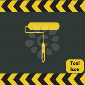 Roller icon,  repairing service tool sign