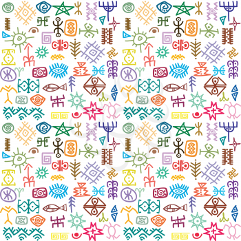 Background wirh colorful  ethnic symbols