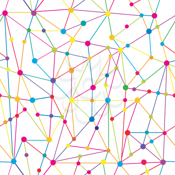Lines and dots  colorful network