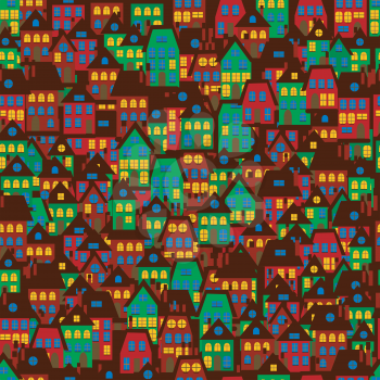 Cartoon background with houses