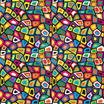 Colorful mosaic seamless with geometrical shapes