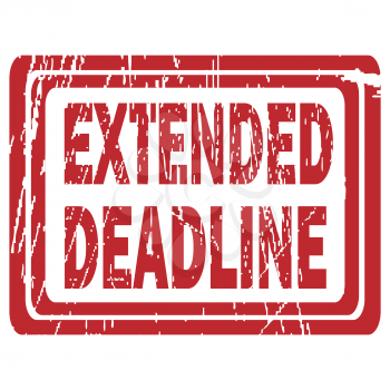 Extended deadline red rubber stamp