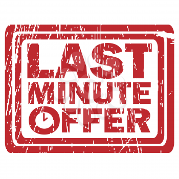 Last minute offer rubber stamp with clock