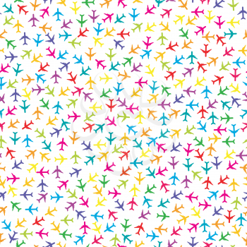 Colorful seamless background with planes