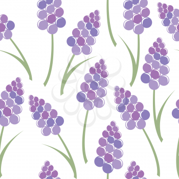 Lavender seamless pattern on white background