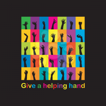 Give a helping hand concept