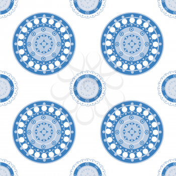 Seamless blue and white pattern for ceramic, porcelain, chinaware design