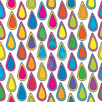 Abstract rain with colorful stylized drops