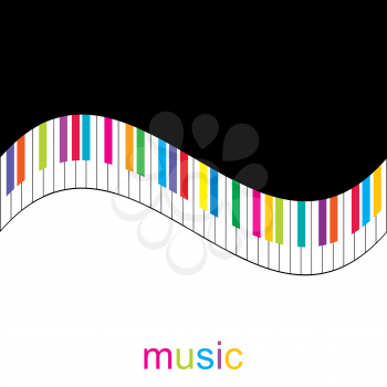 Piano with colorful keys background