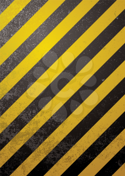 Royalty Free Clipart Image of a Black and Yellow Warning Sign Background
