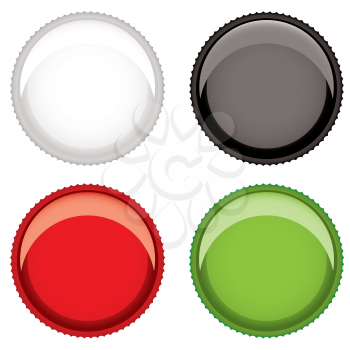 Royalty Free Clipart Image of Four Buttons