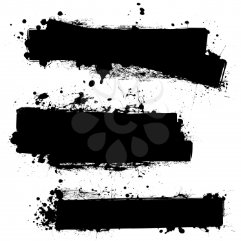 Royalty Free Clipart Image of Three Inkblot Banners