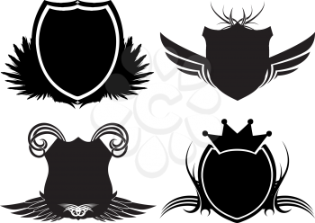 Royalty Free Clipart Image of Blank Shields