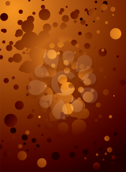 Royalty Free Clipart Image of a Bubble Background on Orange