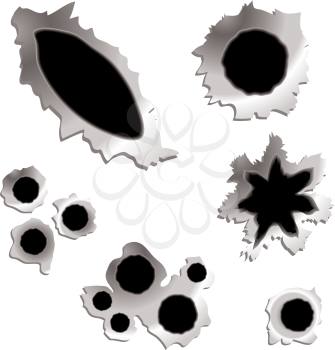 Royalty Free Clipart Image of Bullet Holes